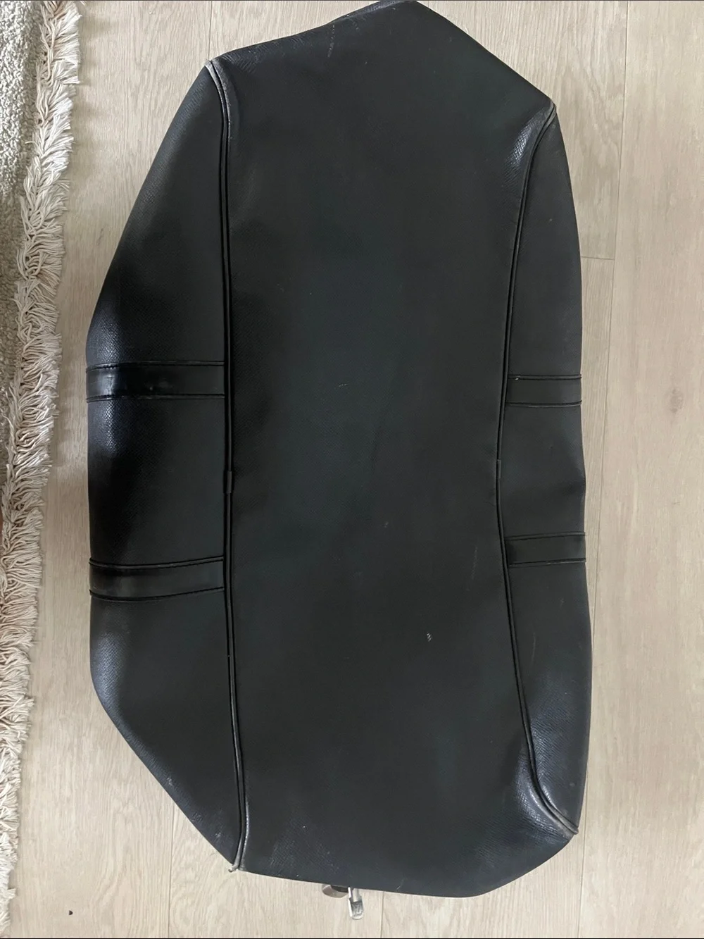 Louis Vuitton Black Leather Travel Duffle Bag